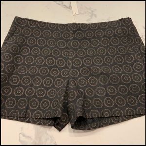 Trina Turk Black and Gold Metallic Shorts